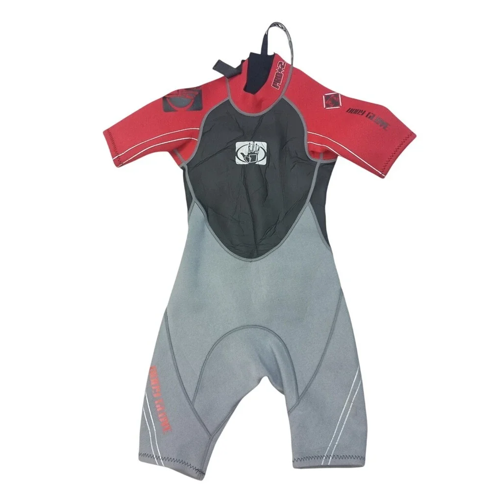 Body Glove Juniors Wet Suit Body Suit Shorts , Short‎ Sleeve Black Red SKUK013